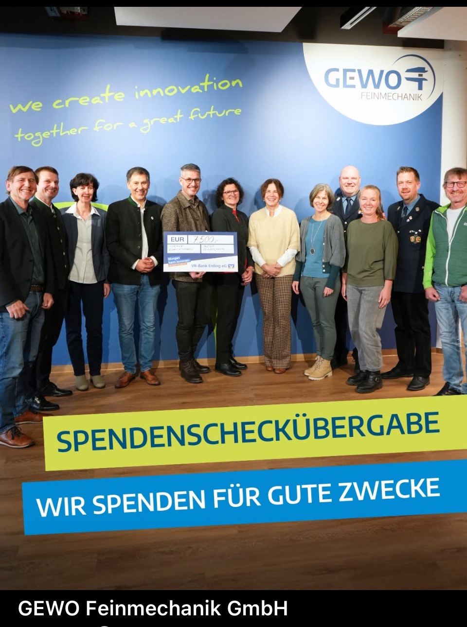 Spende im Wert von der Unternehmerfamilie Woitzik – GEWO Hörlkofen